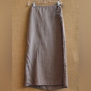 EUC Beige linen wrap skirt